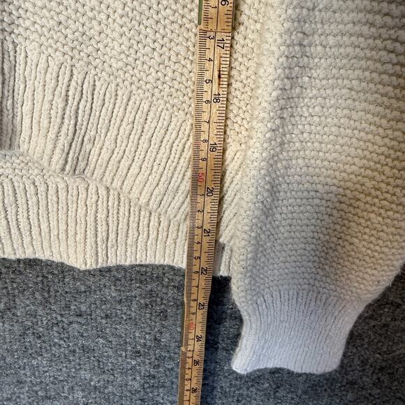 Madewell Sweater Womens Small Beige Chunky Knit Vneck Crop Relaxed Boho - Picture 4 of 8